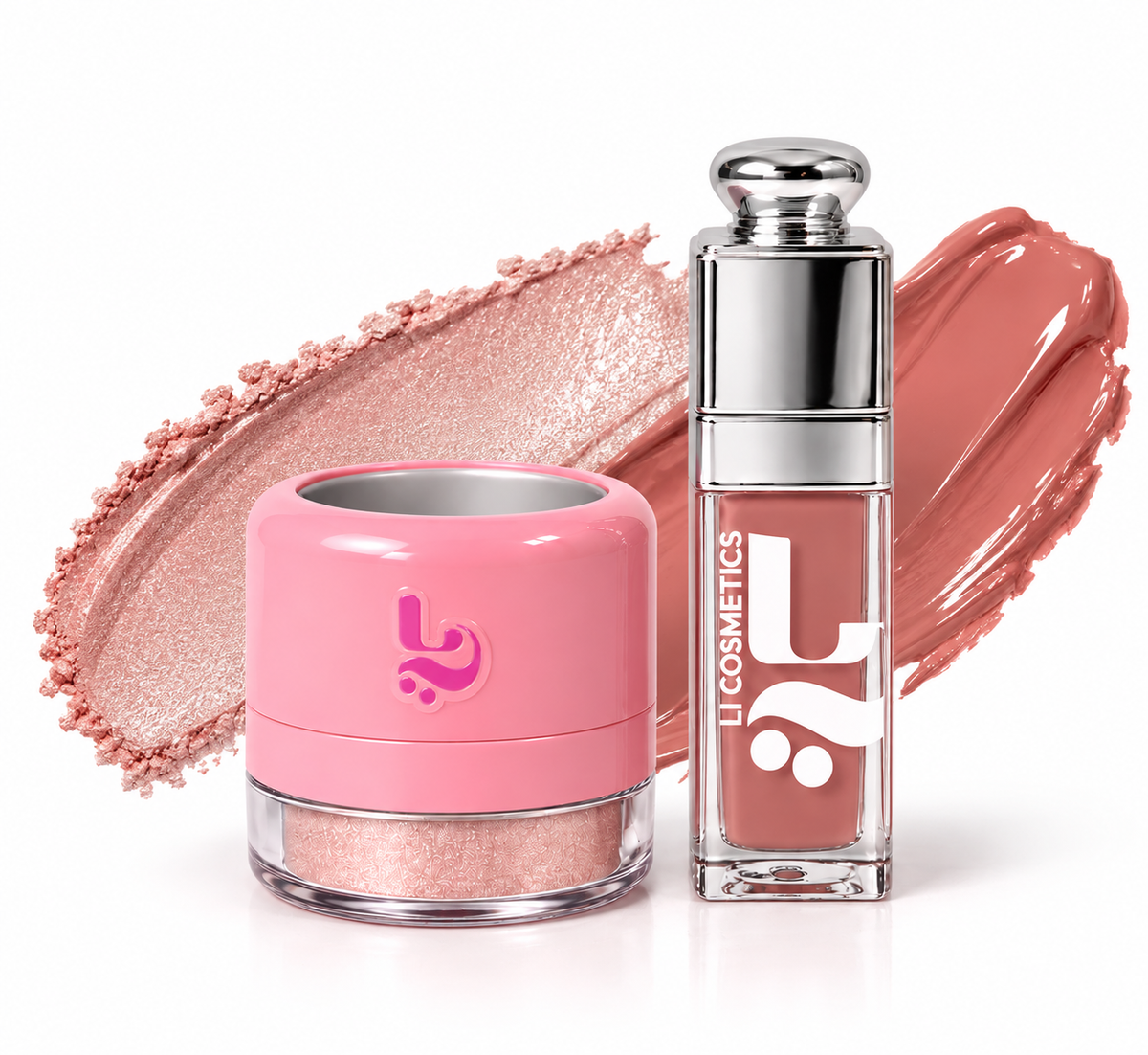 Liquid blush and loose highlight